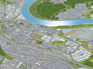 Koln cologne city germany 70km 3D Model