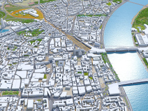 Koln cologne city germany 70km 3D Model