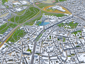 Koln cologne city germany 70km 3D Model