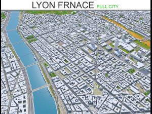 lyon city frnace 60km Modelo 3D