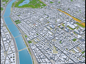 lyon city frnace 60km 3D Model