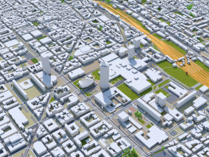 lyon city frnace 60km 3D Model