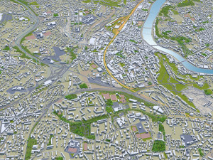 lyon city frnace 60km 3D Model