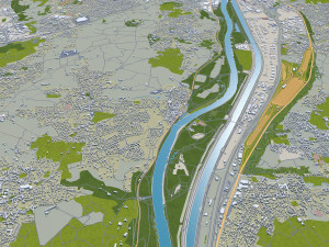 lyon city frnace 60km 3D Model