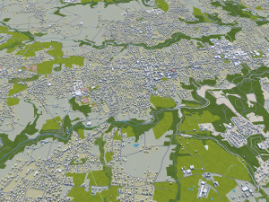 lyon city frnace 60km 3D Model