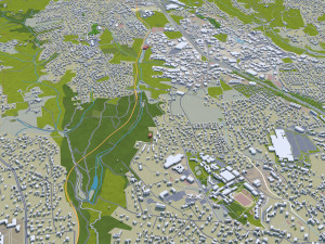 lyon city frnace 60km 3D Model