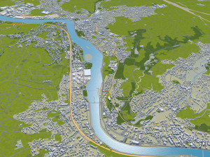 lyon city frnace 60km 3D Model