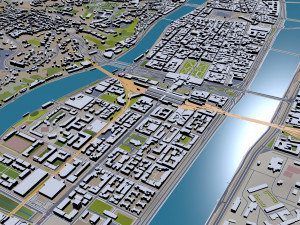 lyon city frnace 60km 3D Model