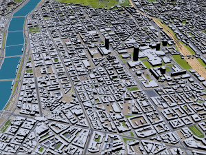 lyon city frnace 60km 3D Model