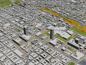 lyon city frnace 60km 3D Model
