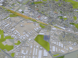 lyon city frnace 60km 3D Model