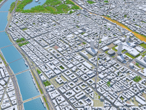 lyon city frnace 60km 3D Model