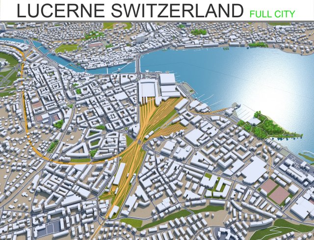 lucerne city switzerland 30km Modelo 3D .c4d .max .obj .3ds .fbx .stl .blend