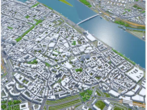 Mainz city germany 40km 3D Model