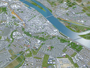 Mainz city germany 40km 3D Model