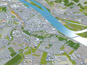 Mainz city germany 40km 3D मॉडल