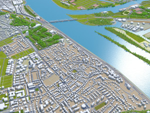 Mainz city germany 40km 3D मॉडल