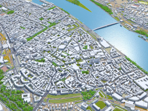 Mainz city germany 40km 3D मॉडल