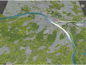 Mainz city germany 40km 3D Model