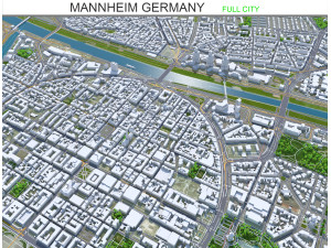 Mannheim city germany 40km 3D Model