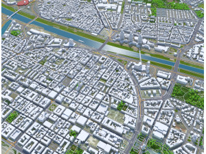 Mannheim city germany 40km 3Dモデル