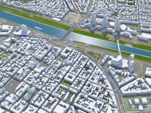 Mannheim city germany 40km 3Dモデル
