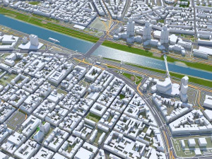 Mannheim city germany 40km 3D Model