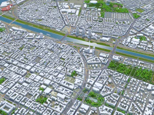 Mannheim city germany 40km 3D Model