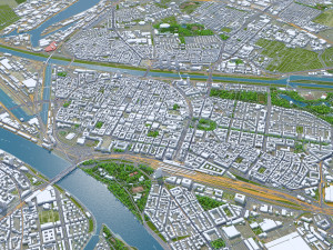 Mannheim city germany 40km 3Dモデル
