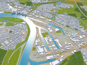 Mannheim city germany 40km 3Dモデル