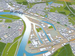Mannheim city germany 40km 3D Model
