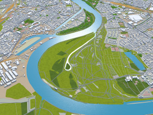 Mannheim city germany 40km 3Dモデル