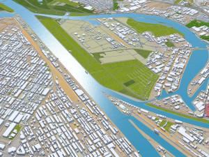 Mannheim city germany 40km 3Dモデル