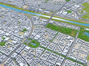 Mannheim city germany 40km 3Dモデル