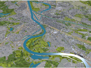 Mannheim city germany 40km 3Dモデル