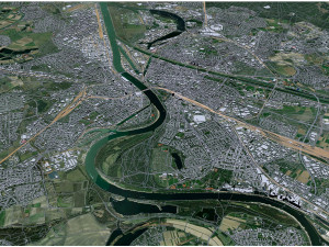 Mannheim city germany 40km 3Dモデル
