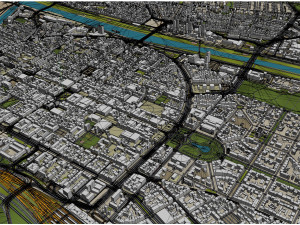 Mannheim city germany 40km 3Dモデル