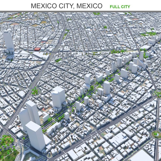 Mexico city mexico 50km Model 3D .c4d .max .obj .3ds .fbx .stl .blend 