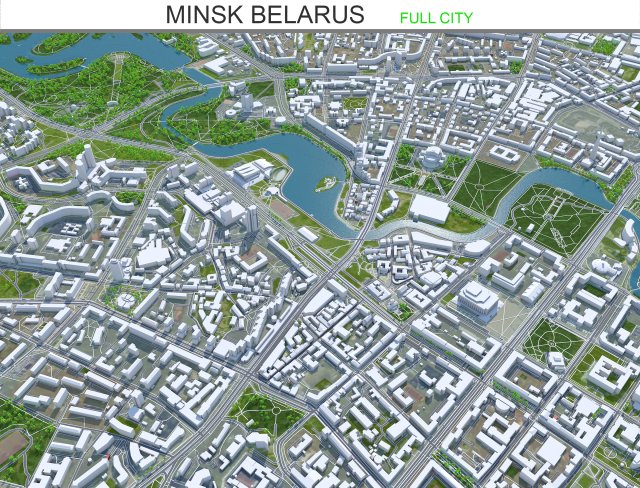 Minsk city belarus 60km Model 3D .c4d .max .obj .3ds .fbx .stl .blend 