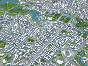 Cidade de Minsk, Bielorr&uacute;ssia, 60 km Modelo 3D