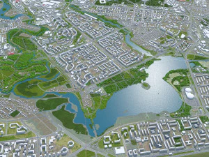 Cidade de Minsk, Bielorr&uacute;ssia, 60 km Modelo 3D