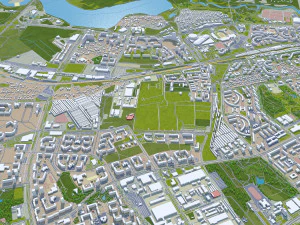 Cidade de Minsk, Bielorr&uacute;ssia, 60 km Modelo 3D