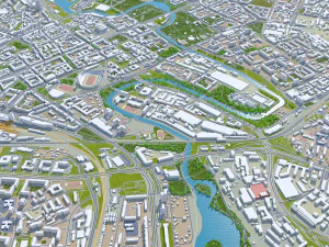 Cidade de Minsk, Bielorr&uacute;ssia, 60 km Modelo 3D