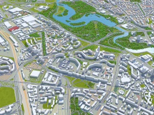 Cidade de Minsk, Bielorr&uacute;ssia, 60 km Modelo 3D