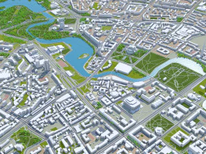 Cidade de Minsk, Bielorr&uacute;ssia, 60 km Modelo 3D