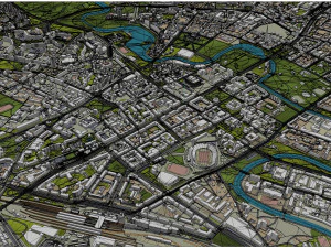 Cidade de Minsk, Bielorr&uacute;ssia, 60 km Modelo 3D