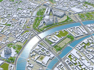 Москва, Россия, 150 км. 3D Модель