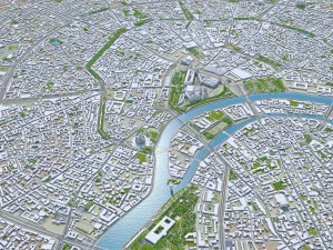 Москва, Россия, 150 км. 3D Модель