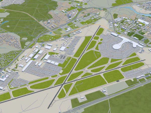 Москва, Россия, 150 км. 3D Модель