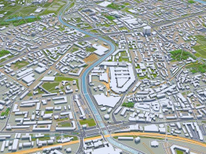 Москва, Россия, 150 км. 3D Модель